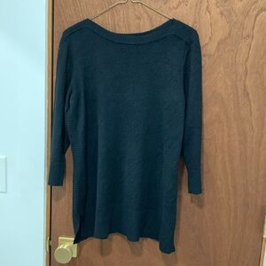 Karen Scott Ribbed Edge Top - Soft, Great Work Basic! Quarter Sleeves Boatneck